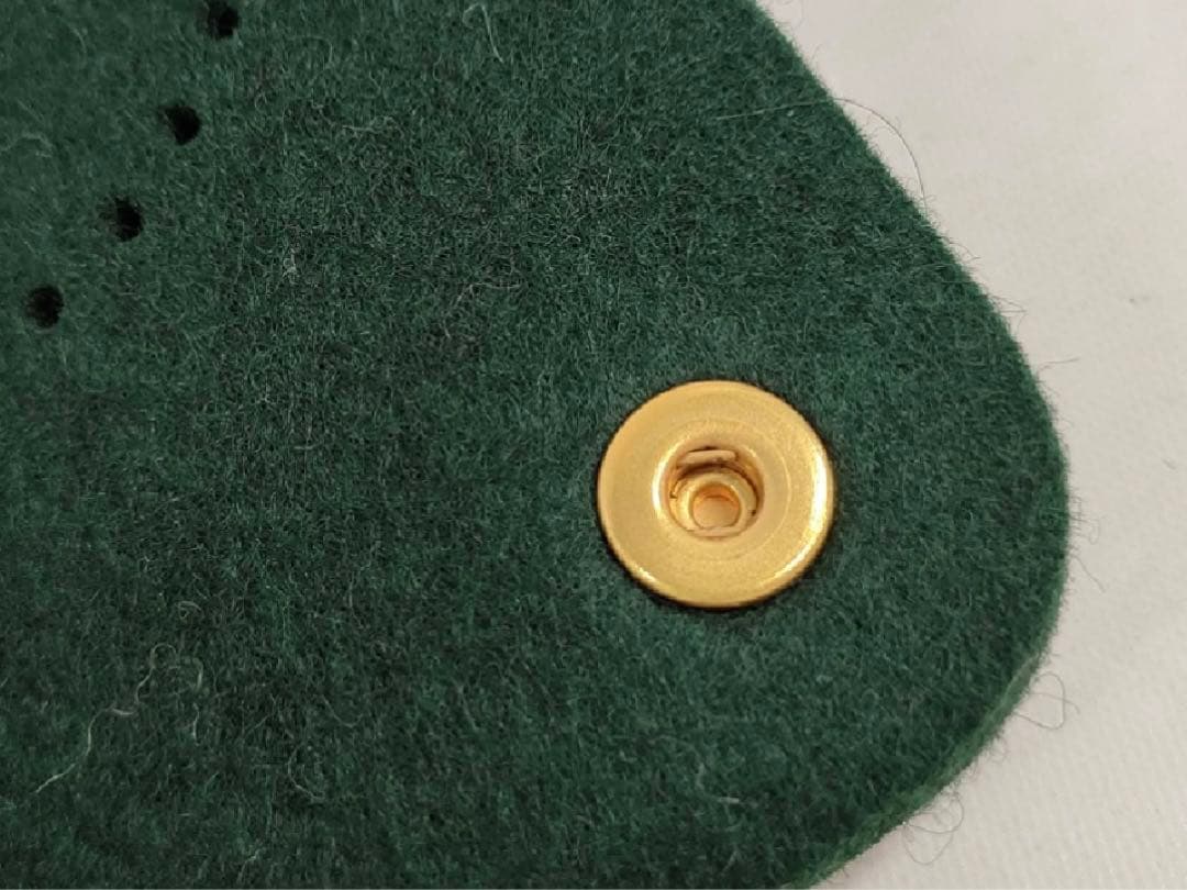 HERMES エルメス フェルト トランプケース ポーチ ダークグリーン