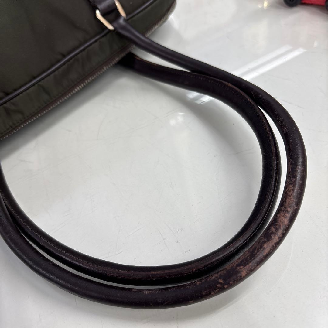 PRADA プラダ 横長 肩掛けショルダーバッグ トートバッグ ナイロン×レザー