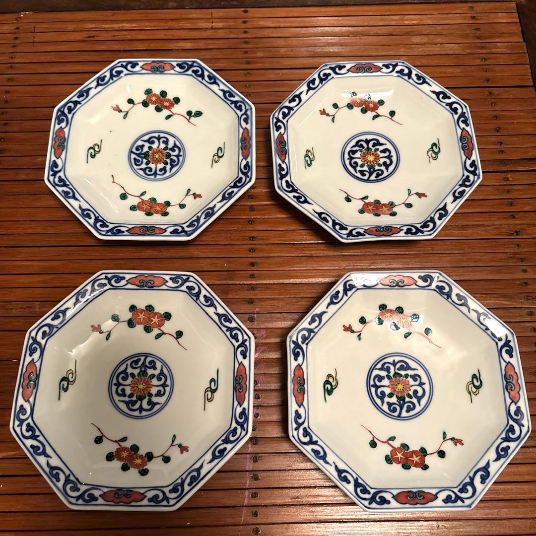 渋草焼芳国舎　六角皿4枚セット