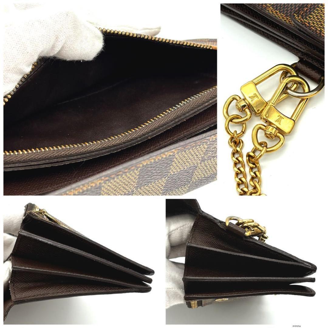 ルイヴィトン ダミエ アコルディオン チェーンウォレット 長財布 ブラウン