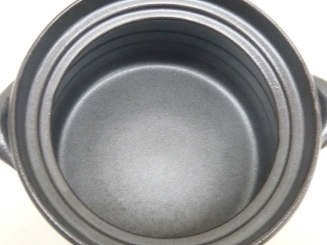 『萬古焼 二重蓋使用の3合炊きご飯釜 黒釉メタル』ガス・IH対応