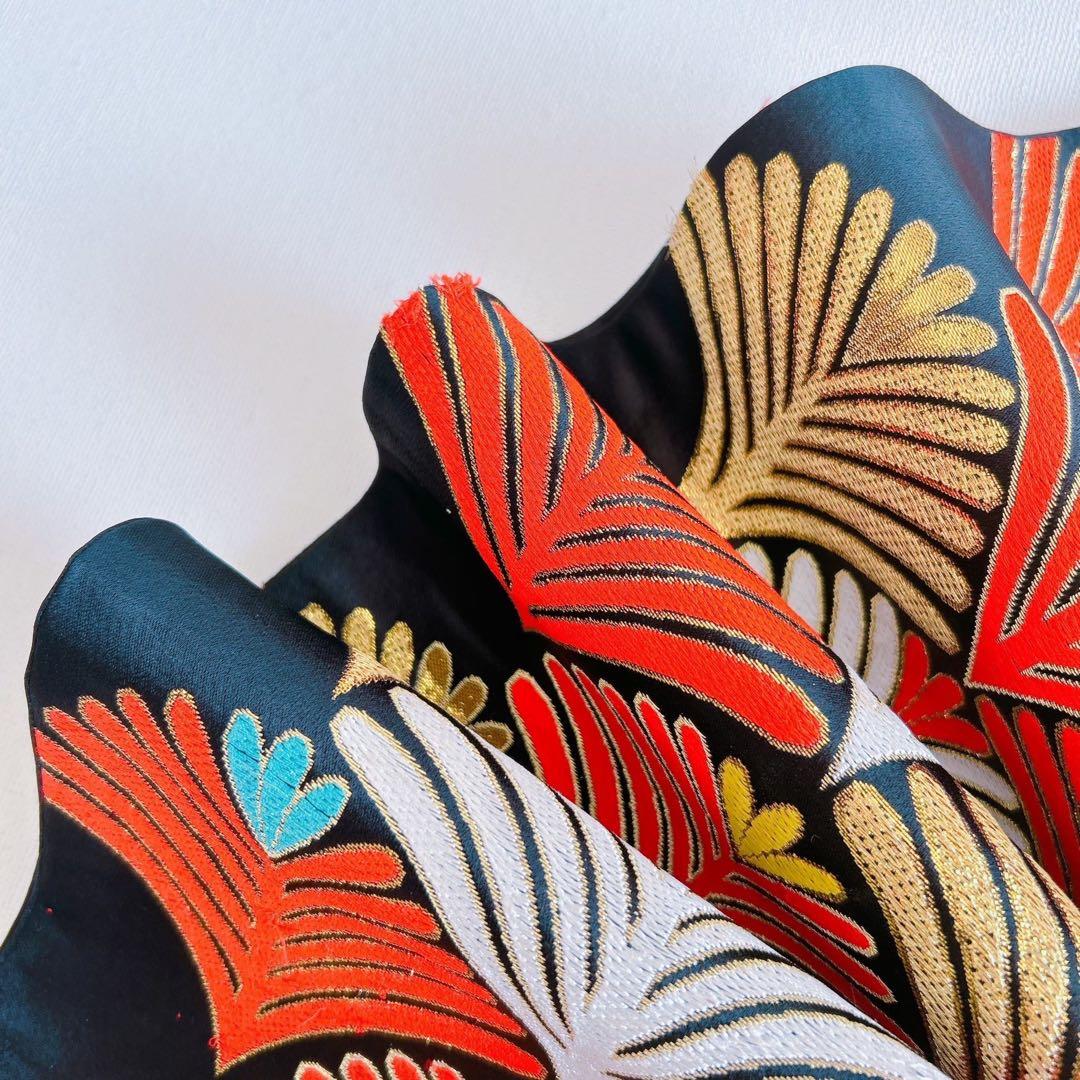 七五三　7歳　女の子　着物フルセット　小物セット　赤×黒♡すぐ着れます　5241