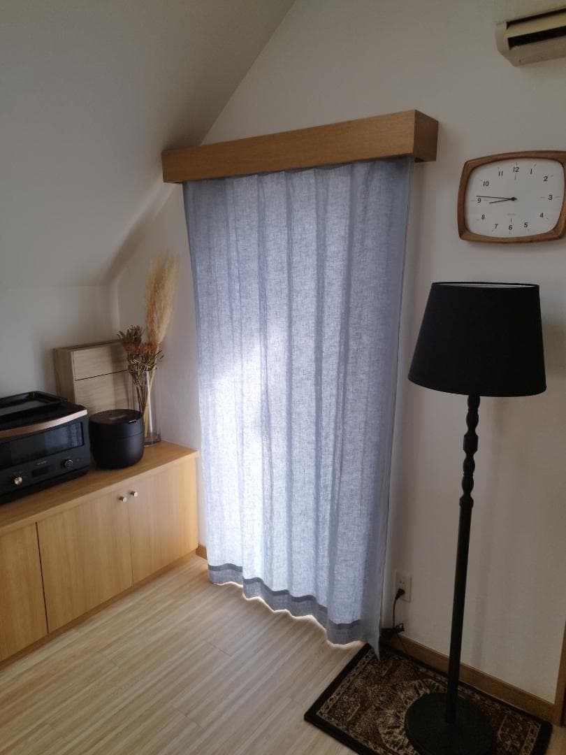 モモナチュラル　カーテン　＆　レース　セット　リネン