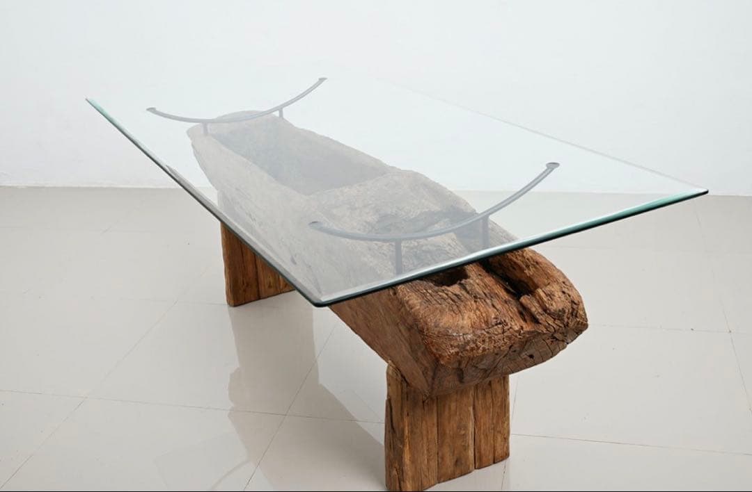 KAJA カジャ 古木ガラス ダイニングテーブル 幅約150cm