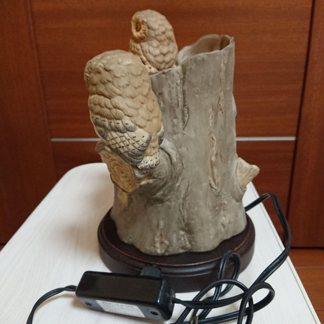 ふくろう ルームライト 陶器 ふくろうの森