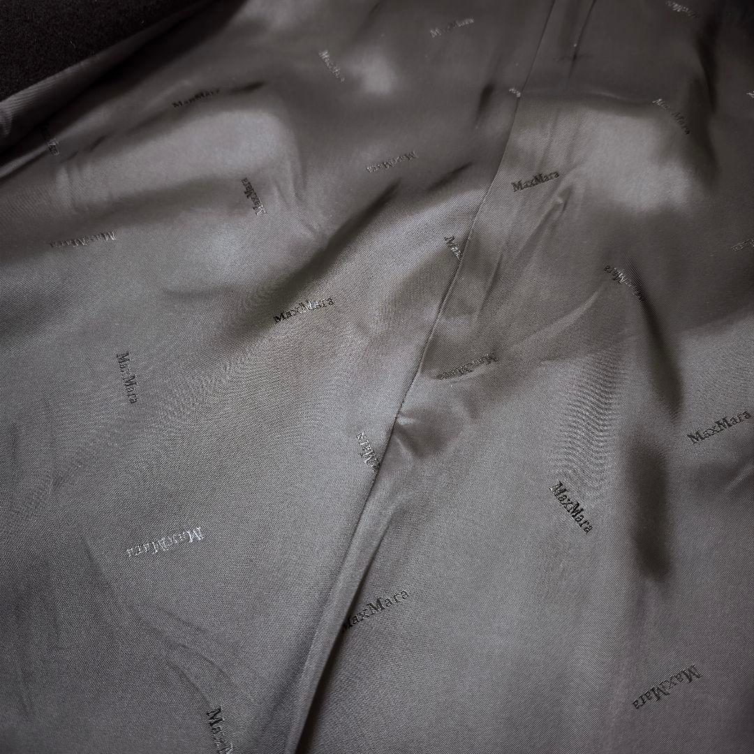 【美品】マックスマーラ MaxMara カシミヤ マキシ丈 ロングコート黒 40