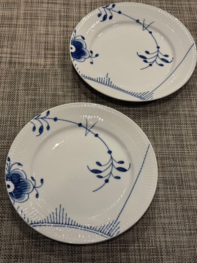 ロイヤルコペンハーゲン ブルーフルーテッド メガ プレート 22cm 2枚