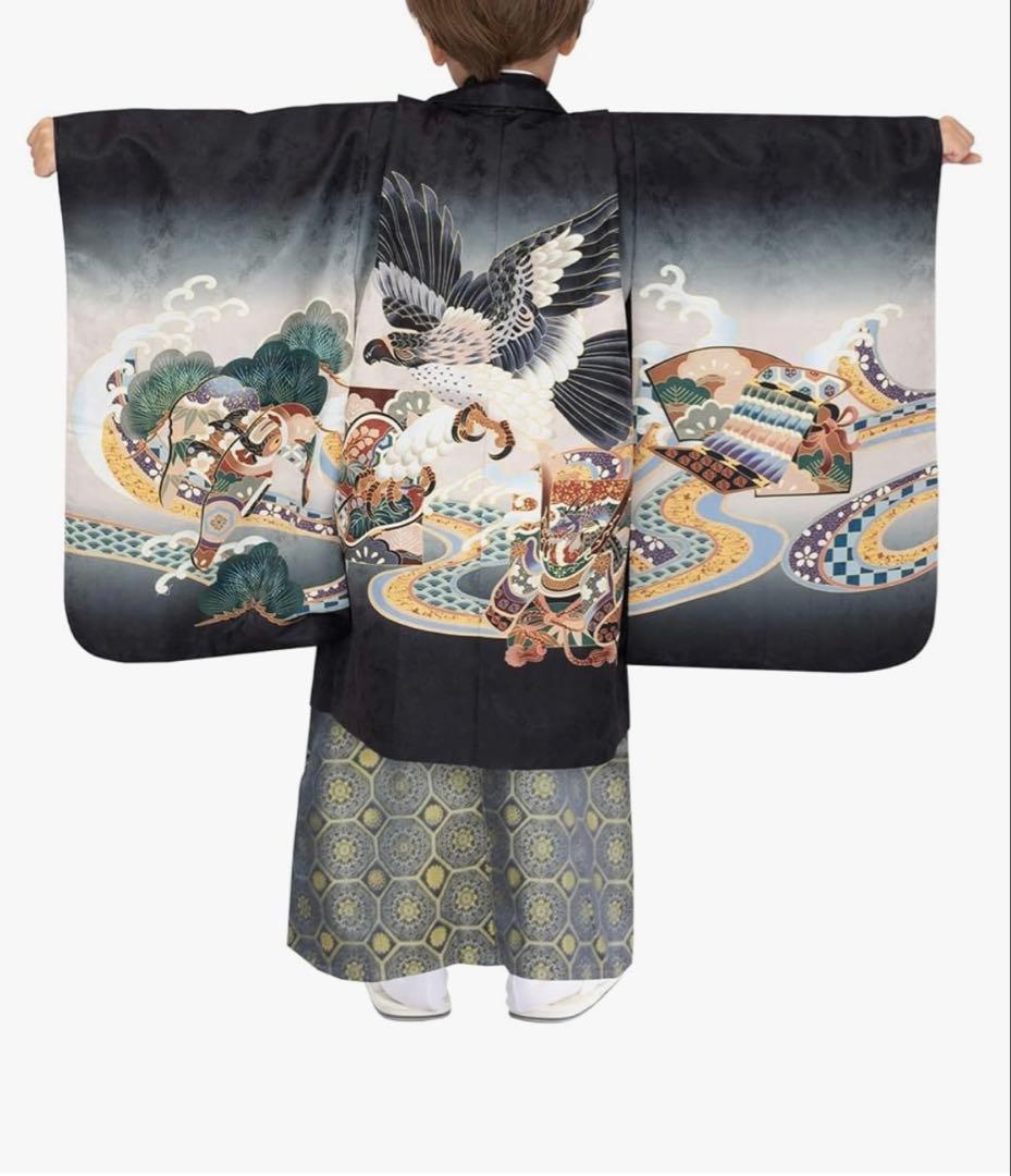 【肩上げ済】七五三　5歳　男の子　着物　袴フルセット