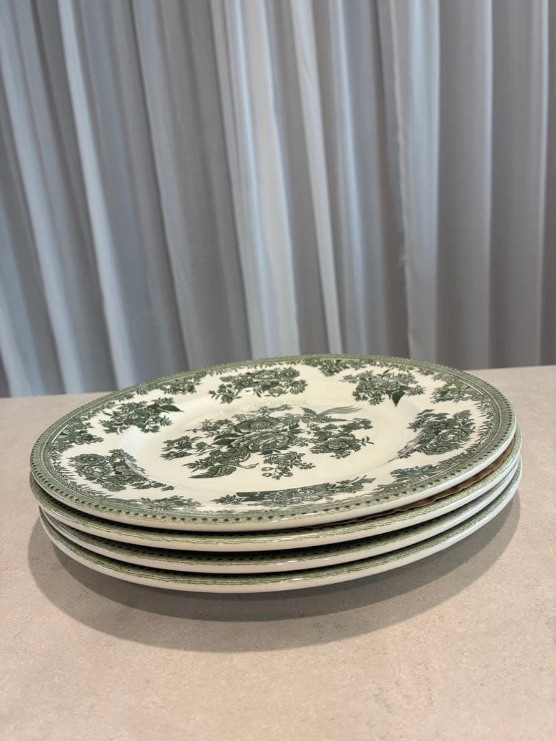 Green Asiatic Pheasants Plate 約22.5センチ４枚