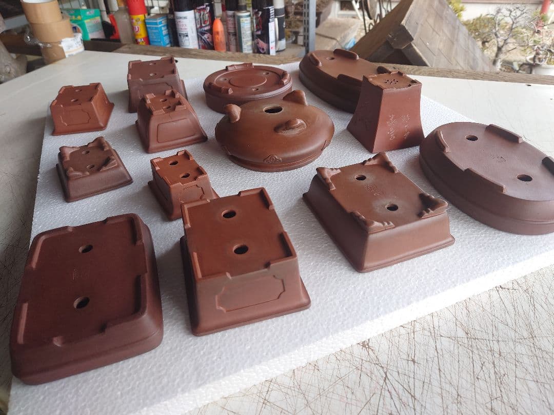 盆栽鉢　支那鉢　中国鉢　中国宜興　13鉢セット