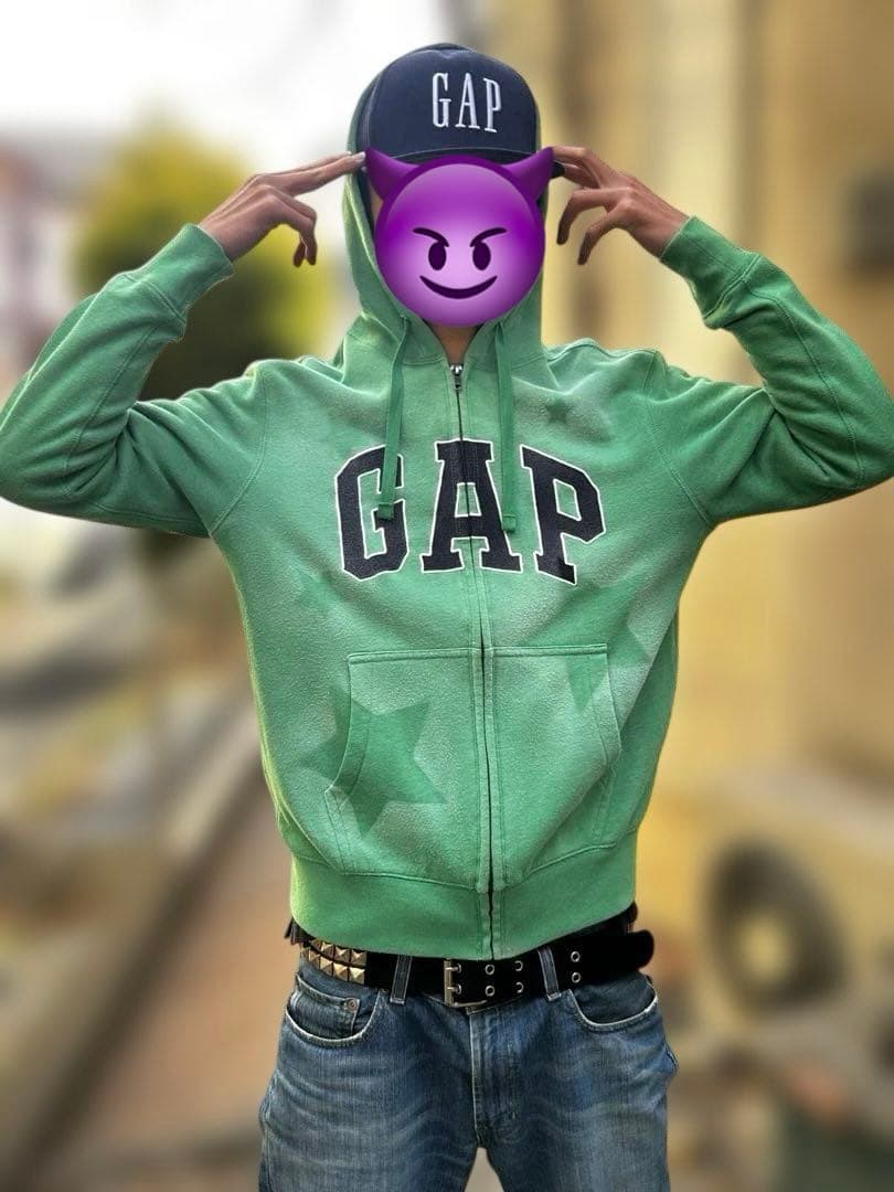 GAP 緑 星柄 リメイク パーカー swag y2k archive
