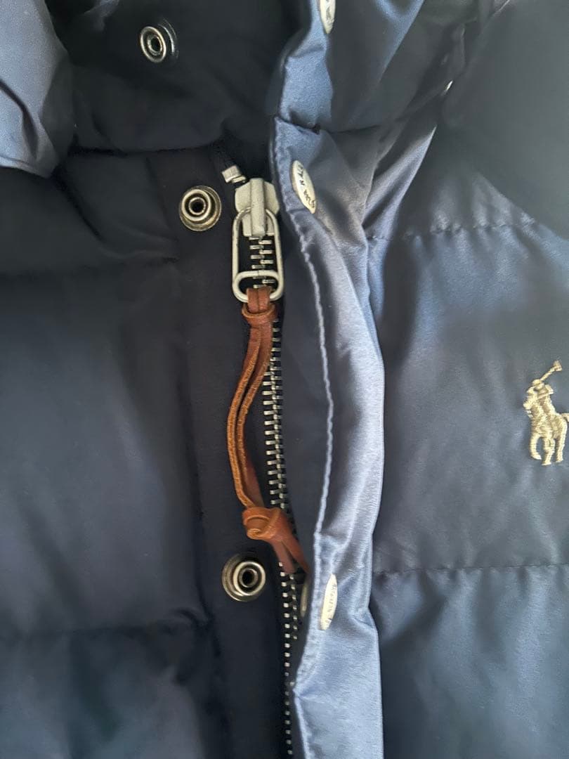 ポロ・ラルフ・ローレン フード付きダウンベスト ネイビー　【新品同様】美品