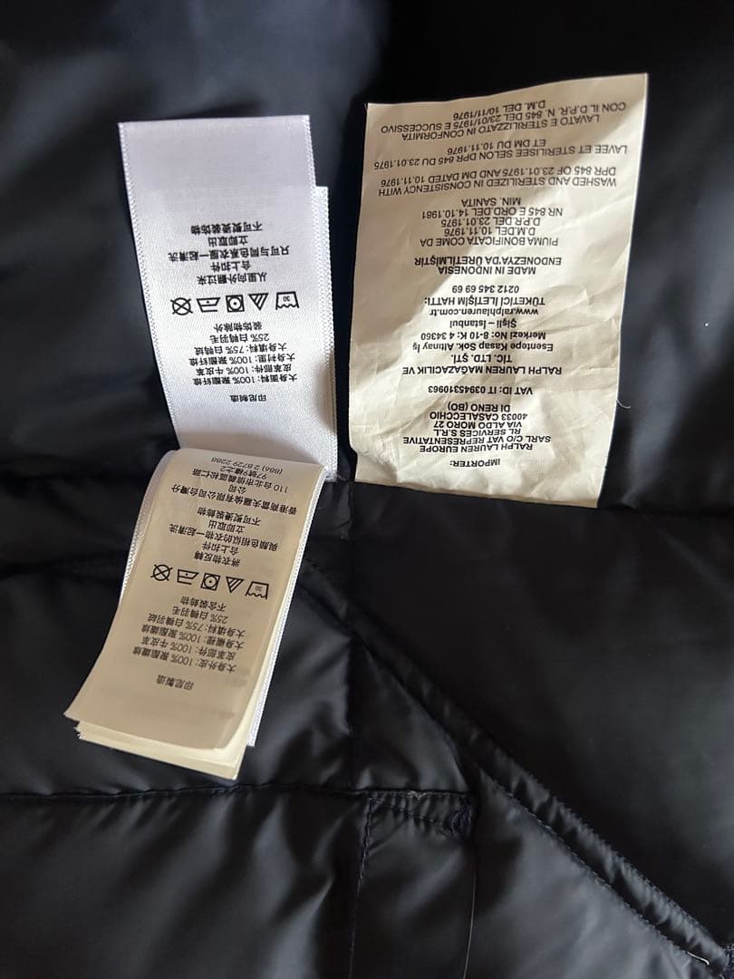 ポロ・ラルフ・ローレン フード付きダウンベスト ネイビー　【新品同様】美品