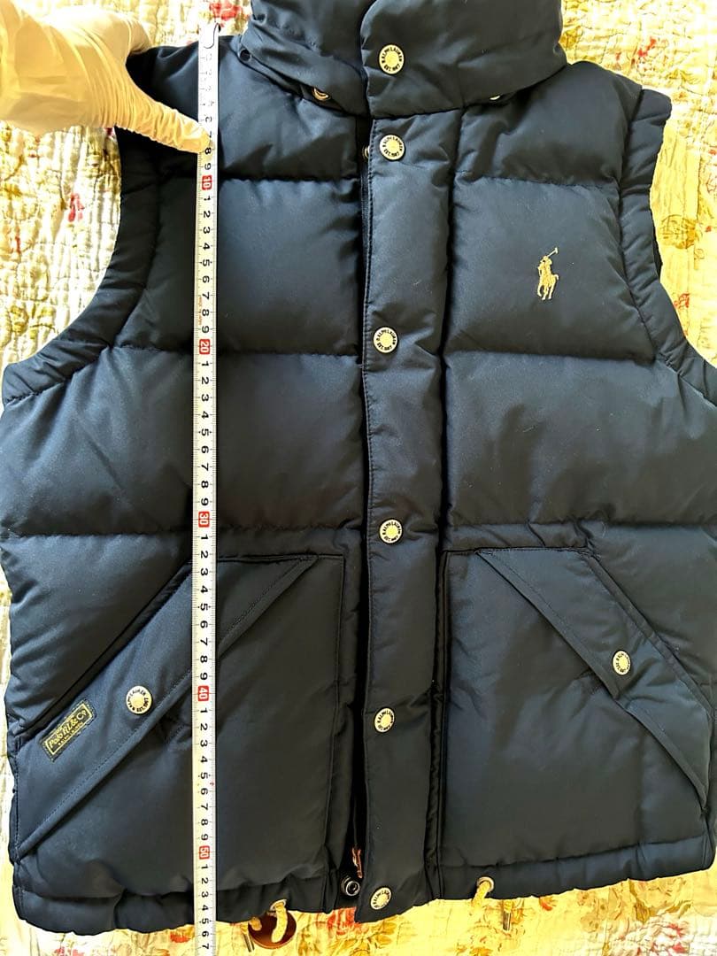 ポロ・ラルフ・ローレン フード付きダウンベスト ネイビー　【新品同様】美品