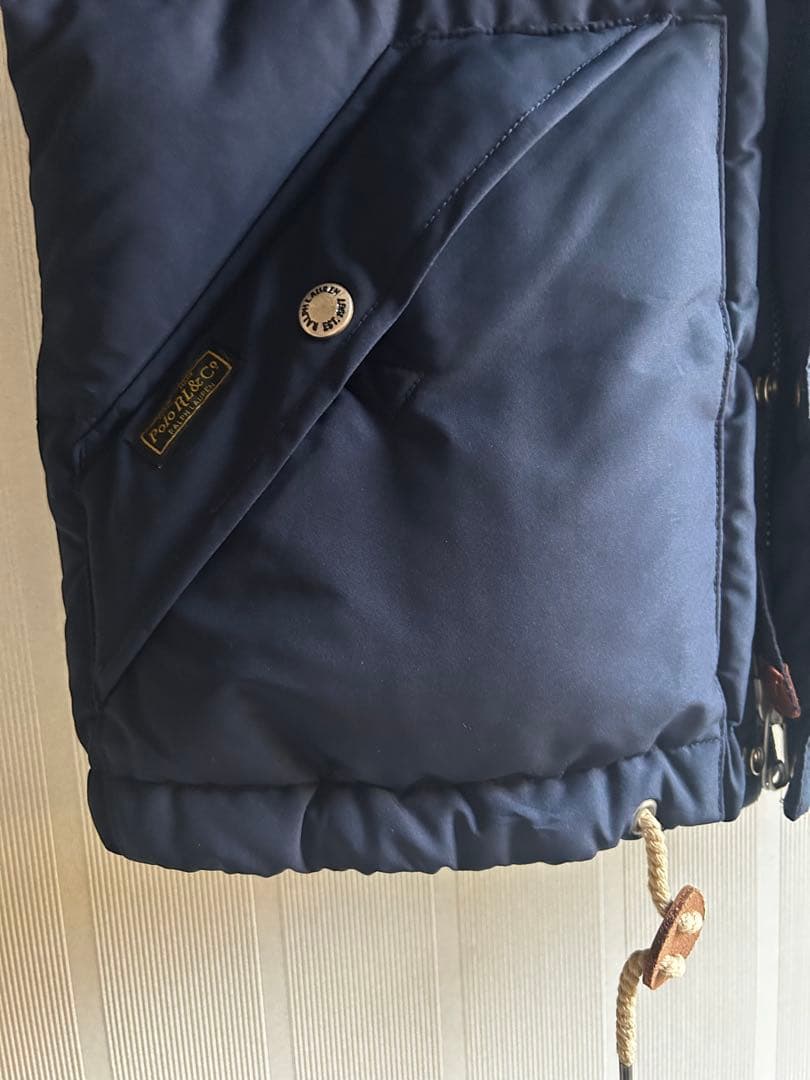 ポロ・ラルフ・ローレン フード付きダウンベスト ネイビー　【新品同様】美品