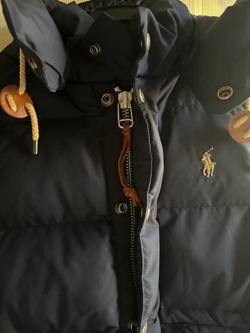 ポロ・ラルフ・ローレン フード付きダウンベスト ネイビー　【新品同様】美品