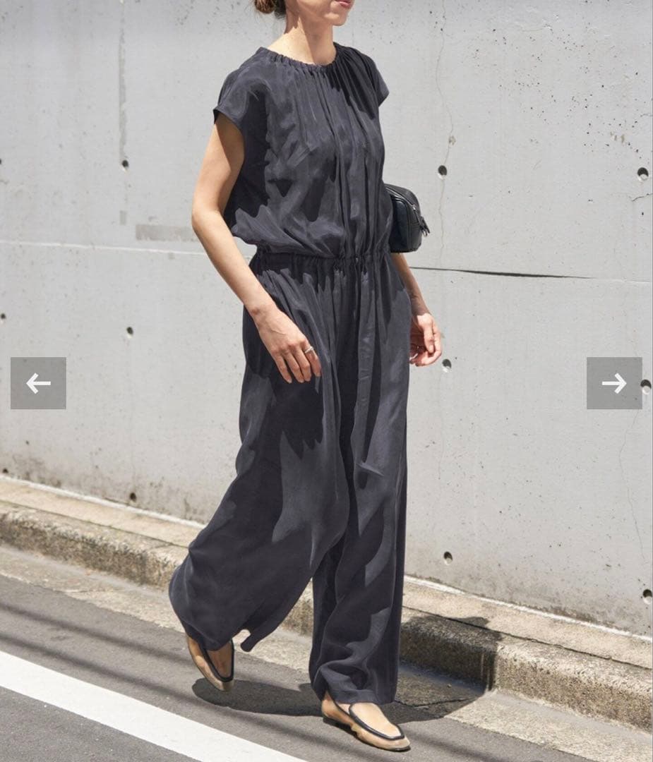 【Spick&Span】キュプラギャザーネックオールインワン