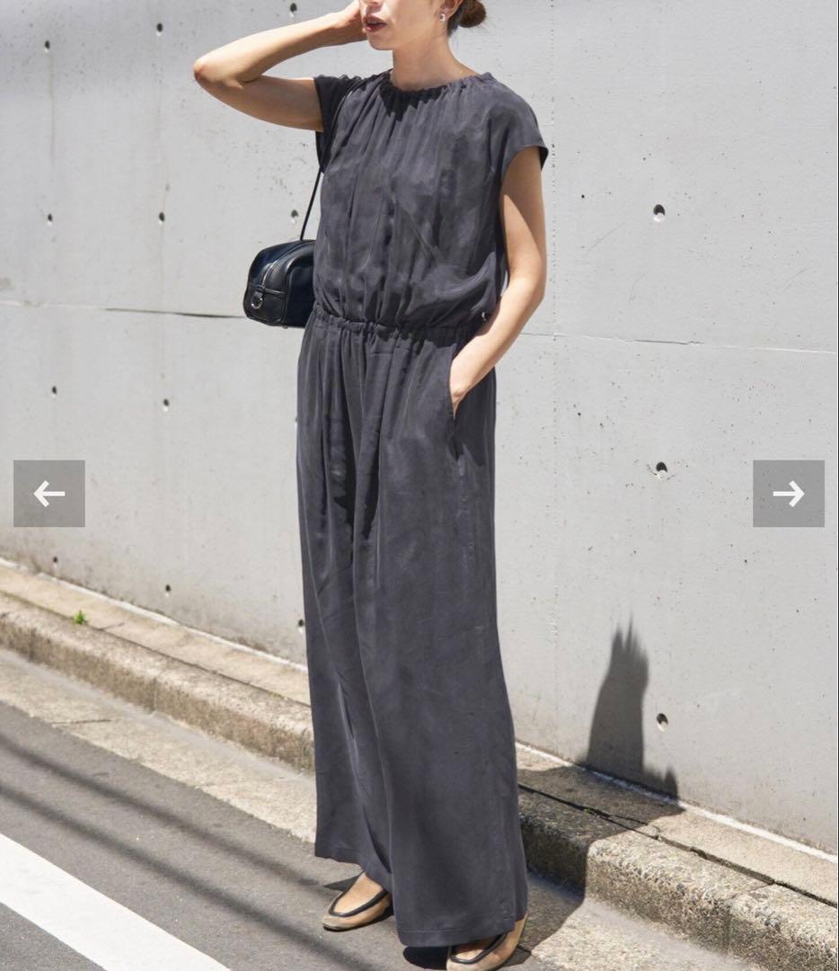 【Spick&Span】キュプラギャザーネックオールインワン