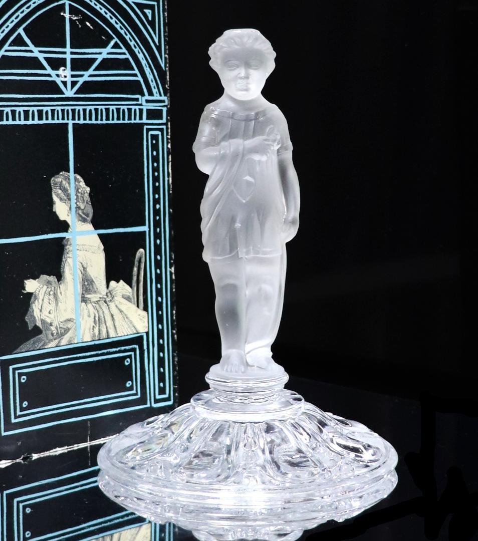 オールド・バカラ 極稀少 1878年頃 子供 フロスト加工 大型 置物 立体像