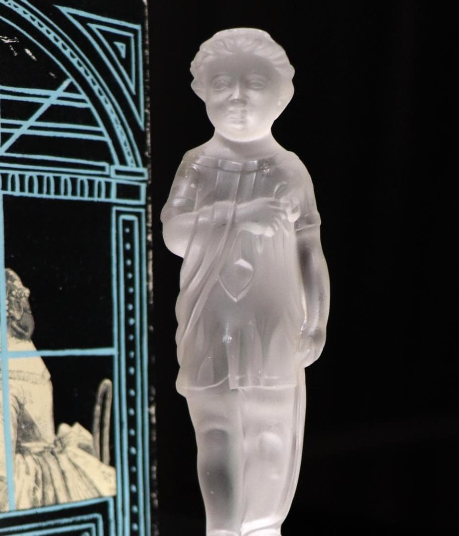 オールド・バカラ 極稀少 1878年頃 子供 フロスト加工 大型 置物 立体像