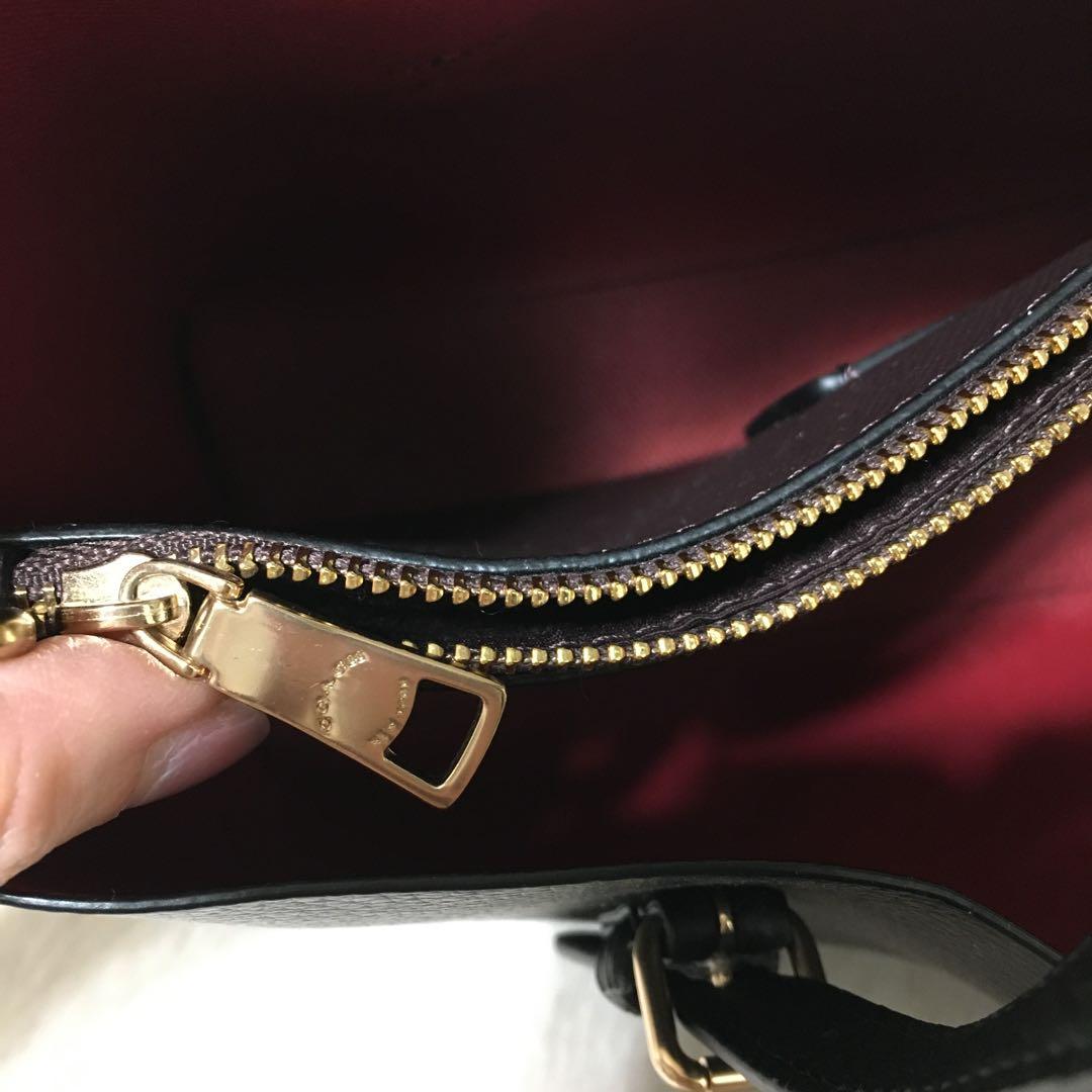 COACH ブラックレザー ミニトートバッグモリー トート 25 2wayバッグ
