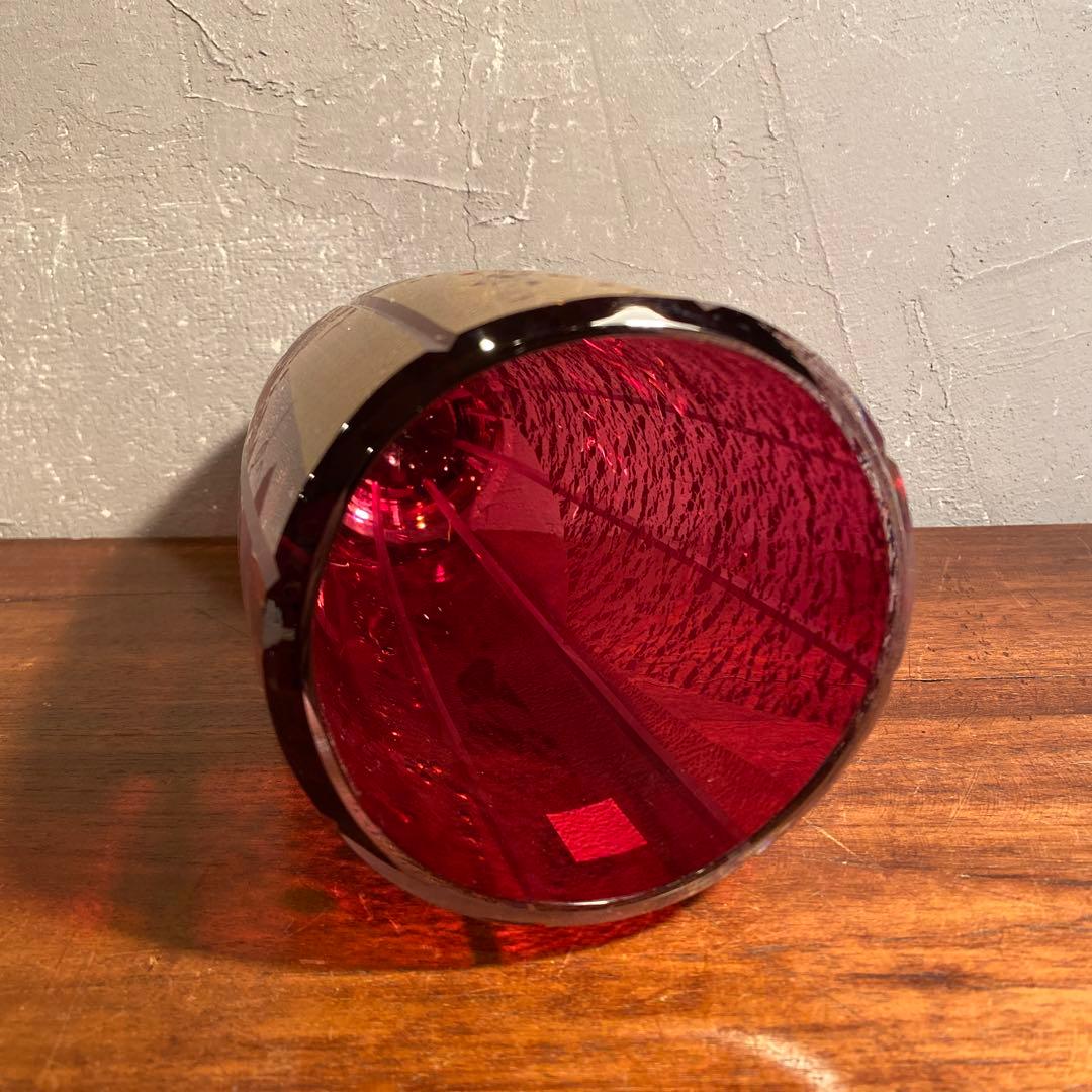 東洋佐々木硝子 紅波瑠 切子花瓶 伝統工芸品 フラワーベース オブジェ