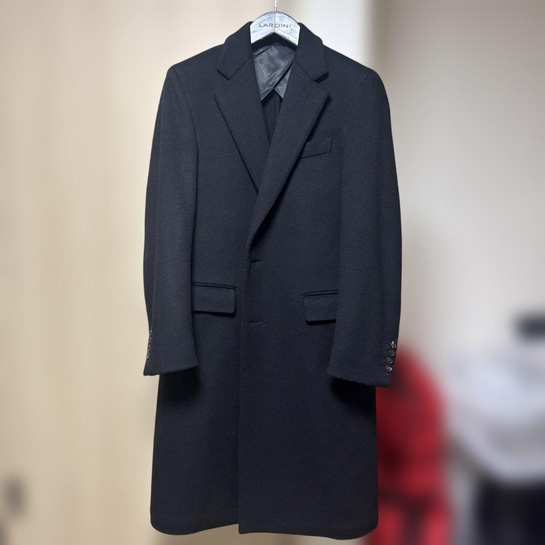ラルディーニ 46 チェスターコート ウール 現行タグ 新ロゴ タグ ブラック