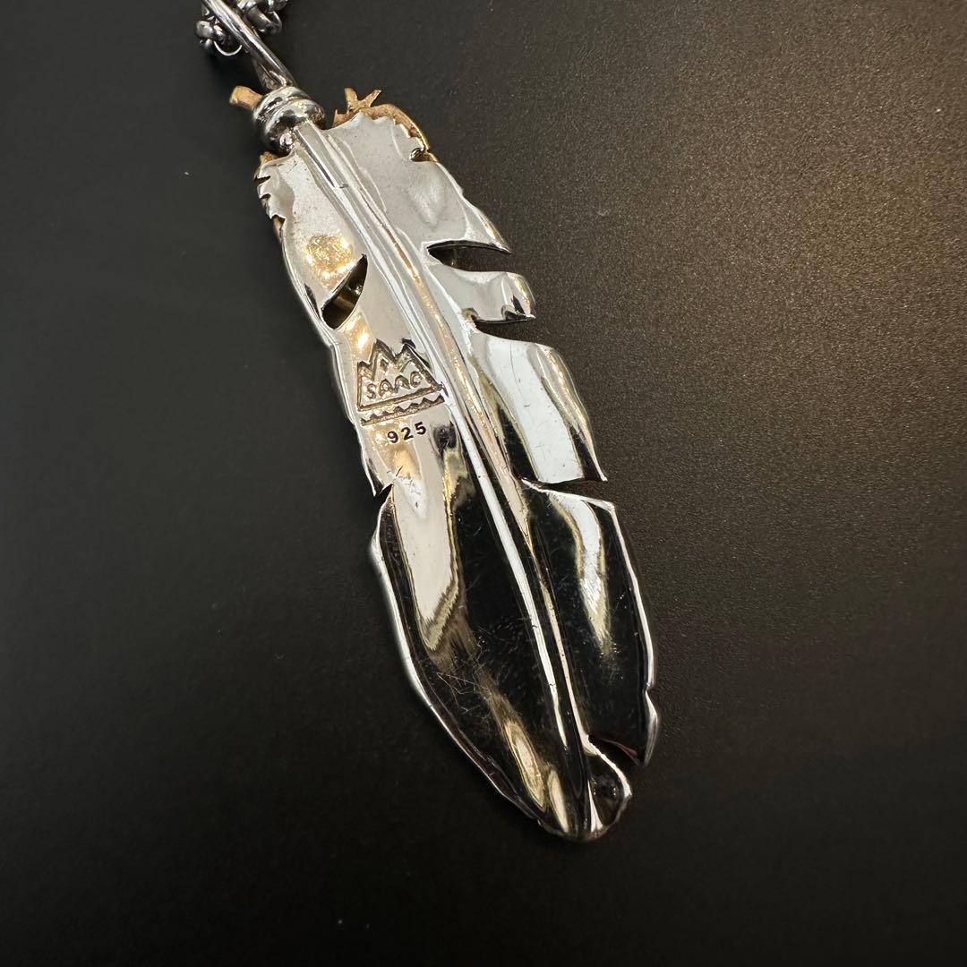 SAAD フェザー ブロンズハート 甲丸チェーン セット ネックレス