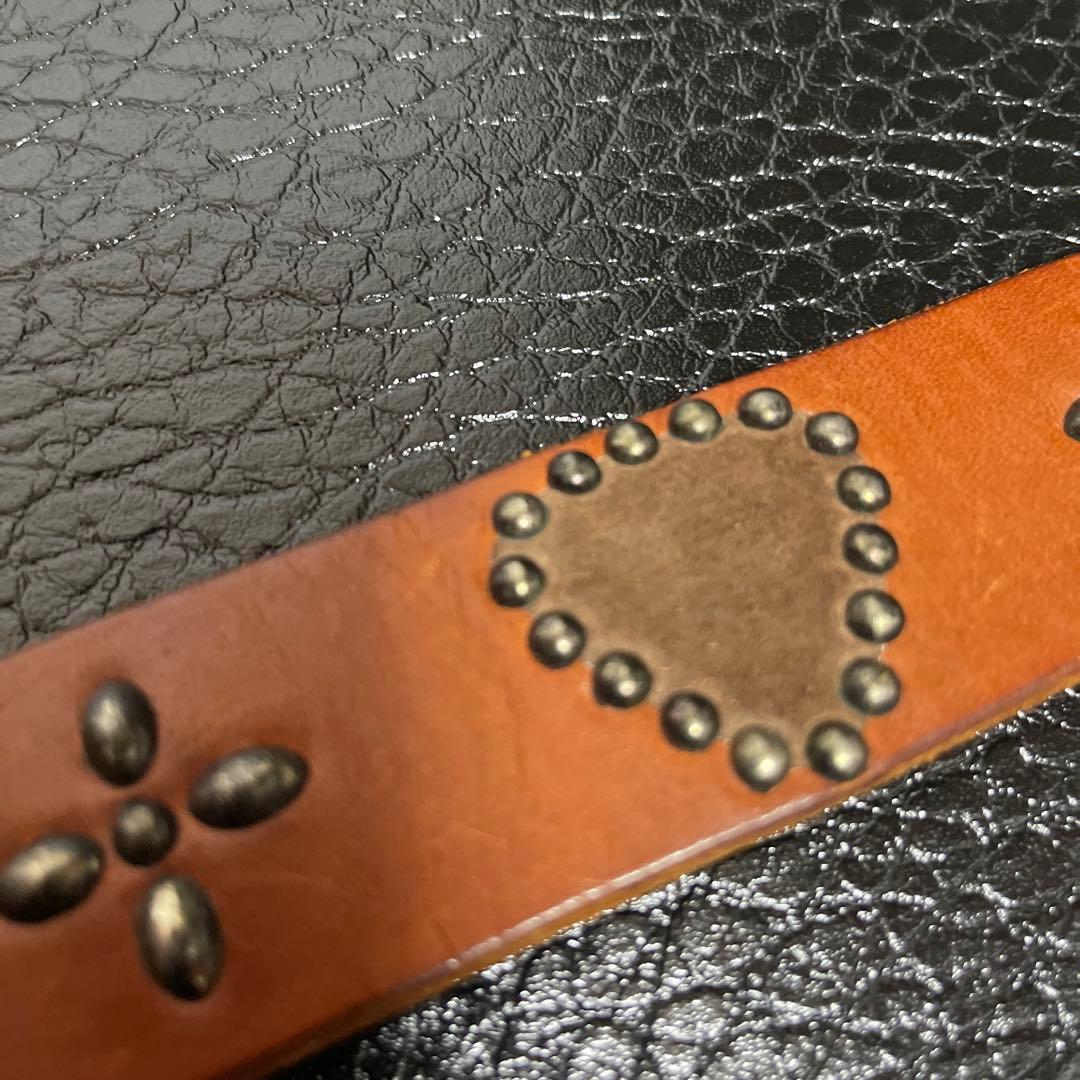 OLD STUD スタッズベルト　ブラウン