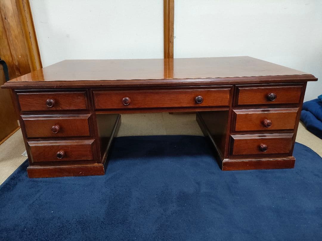 【希少】両袖文机　座机　ローデスク　書斎　 和家具　アンティーク　サクラ材