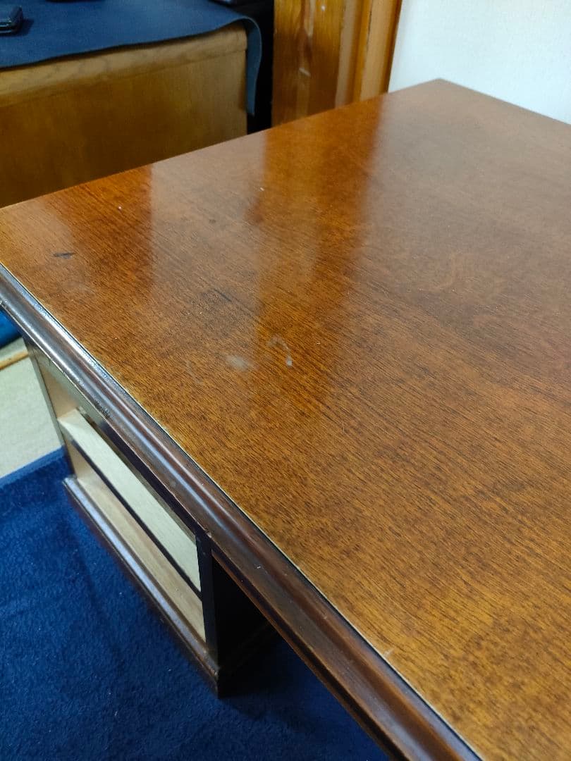 【希少】両袖文机　座机　ローデスク　書斎　 和家具　アンティーク　サクラ材