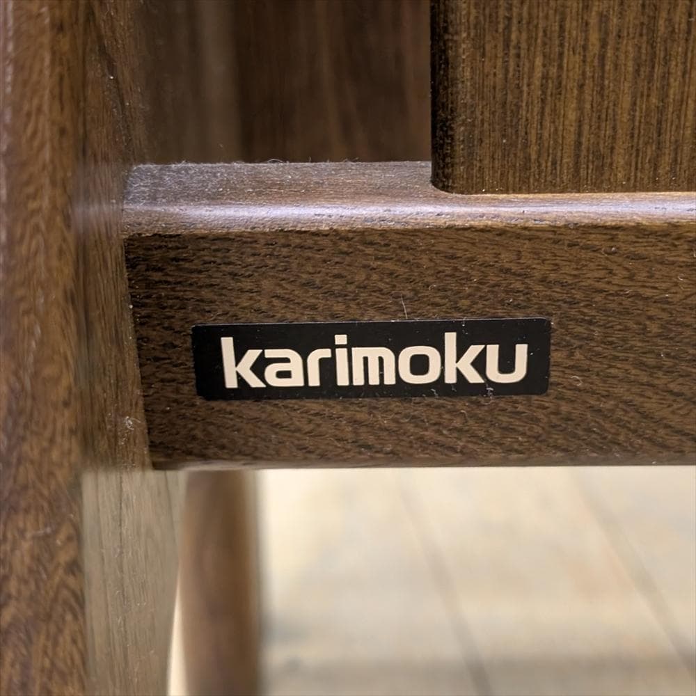 美品 カリモク 天然木　4足　４段　スリッパラック　スリッパ立て　玄関収納　靴
