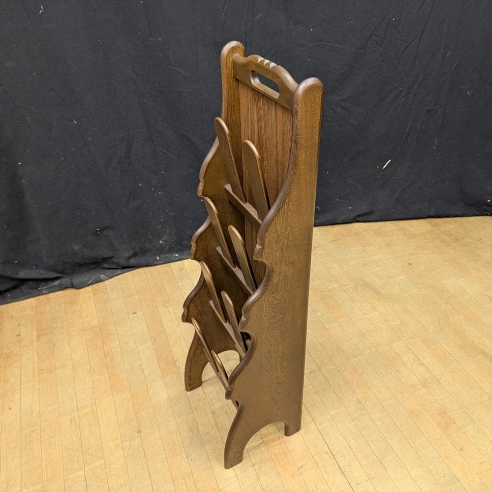 美品 カリモク 天然木　4足　４段　スリッパラック　スリッパ立て　玄関収納　靴