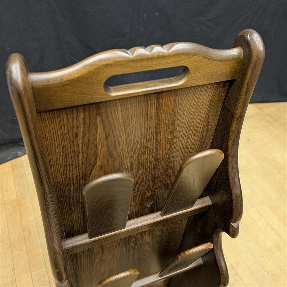 美品 カリモク 天然木　4足　４段　スリッパラック　スリッパ立て　玄関収納　靴