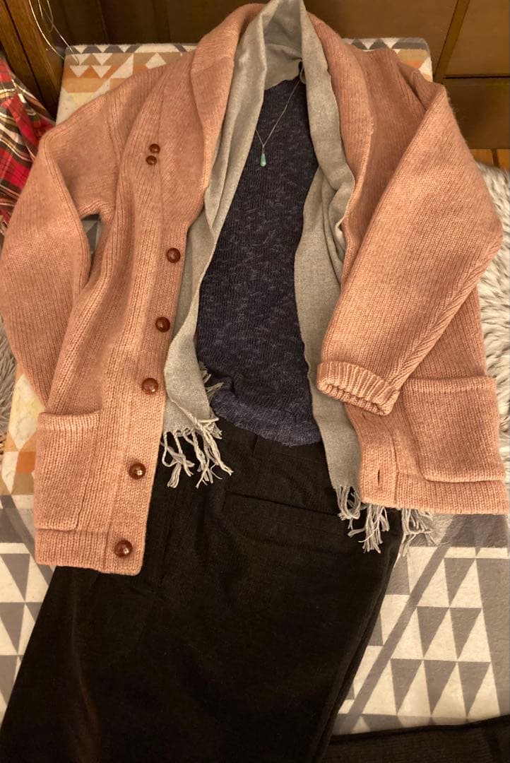 中古珍美品 フォッシルターコイズ滴型 ペンダントネックレス