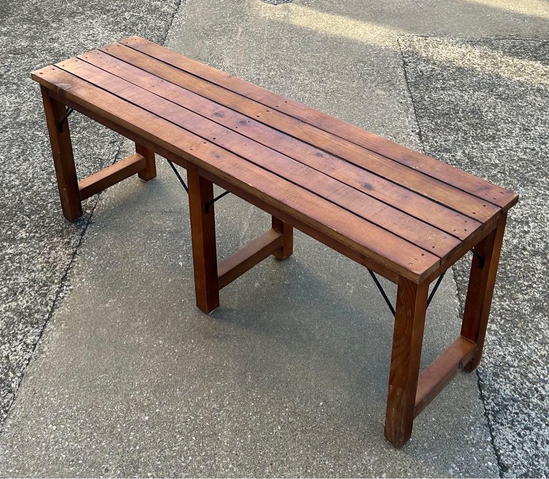 ビンテージ風 木製ベンチ ガーデン家具 フォールディン　北欧風　ヨハンベンチ