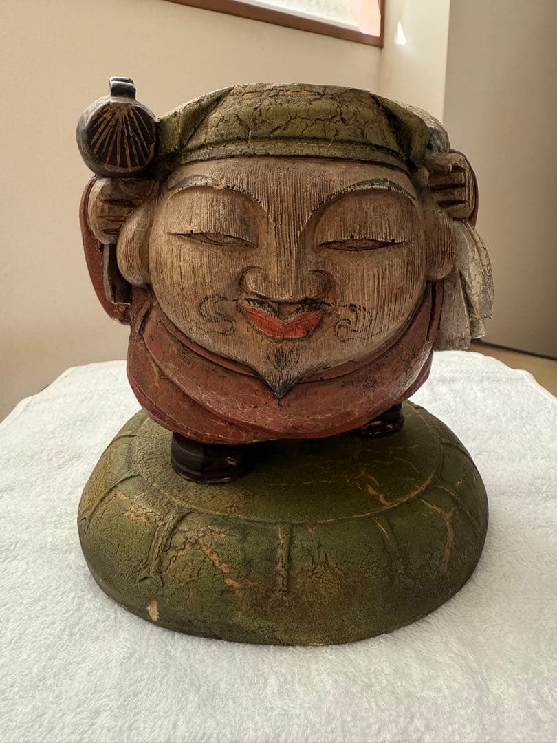 木彫置き物　大黒天　骨董品　高さ17㎝　重さ600g