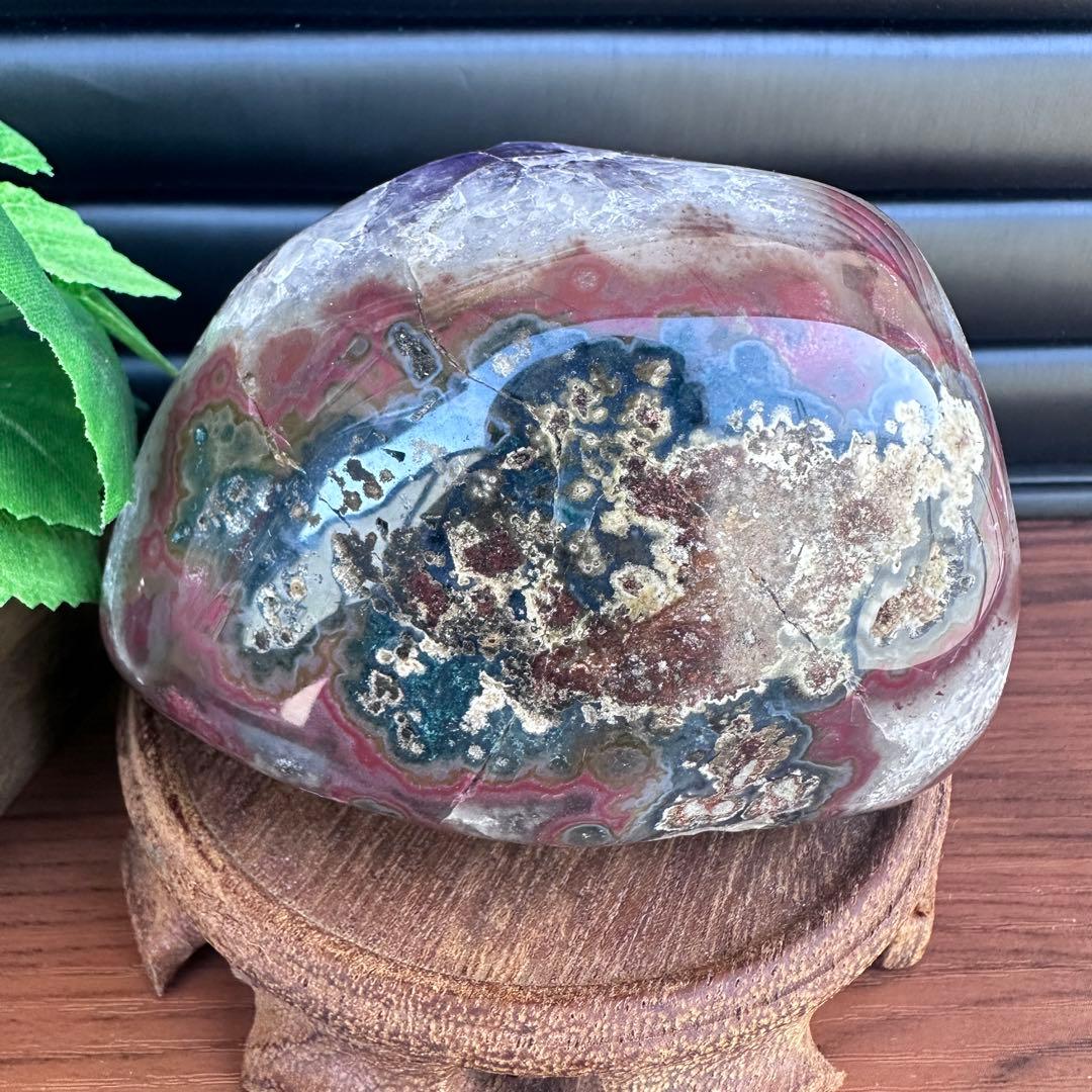 濃紫の煌めき☆瑪瑙☆&アメジストミニドーム&アイリスクォーツ浄化セットA1092