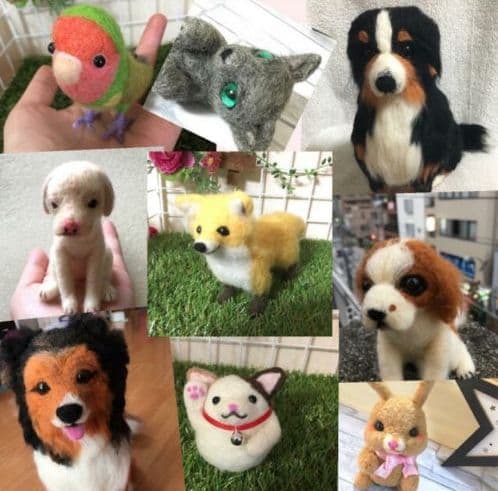 羊毛フェルト　オーダーマスコット　ペットさんお作りします