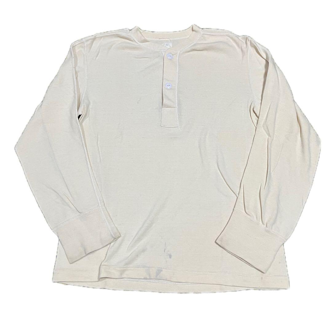 【70s】ヴィンテージ US ARMY サーマルシャツ ヘンリーネック L