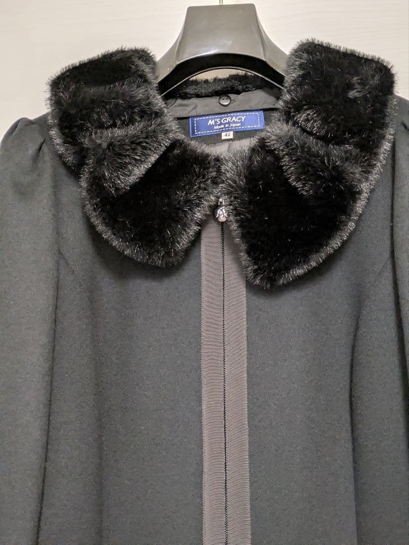 超美品！ エコファー襟付 ドレスコート　42〜44サイズ