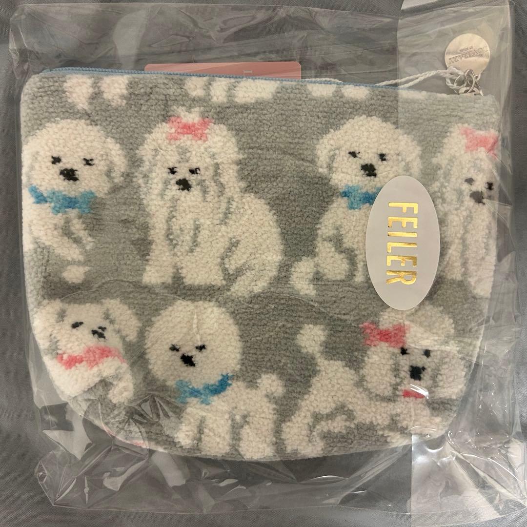 FEILER モフモフワンチャン　Lサイズ　ポーチ