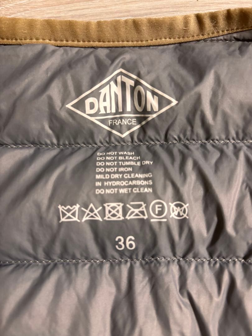 DANTON ベージュ ダウンベスト サイズ36