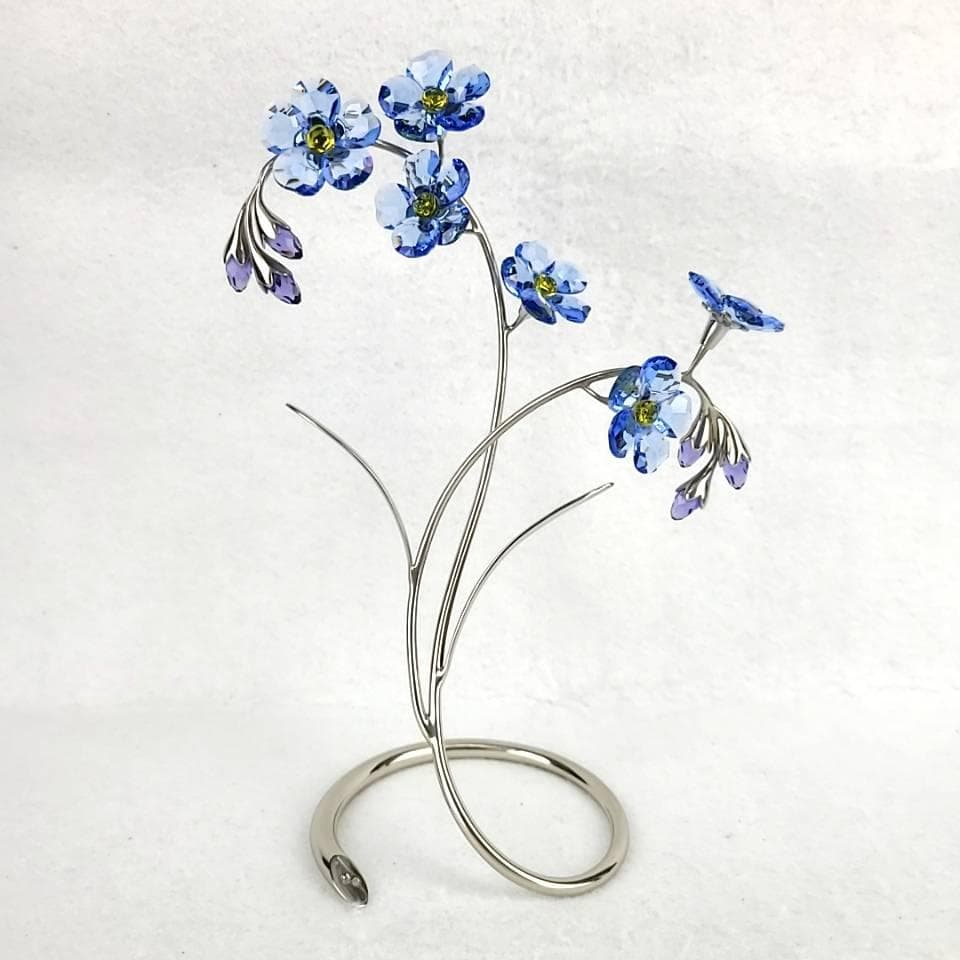 ・美品・スワロフスキー 忘れな草 特大サイズ　置物　オブジェ　988071