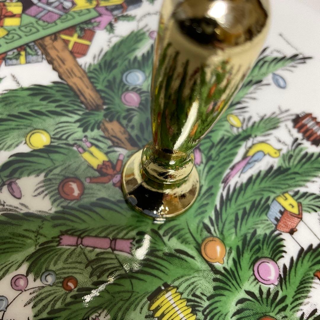 イギリス　スポード　クリスマスツリー　ハンドル付きプレート　トレイ　②