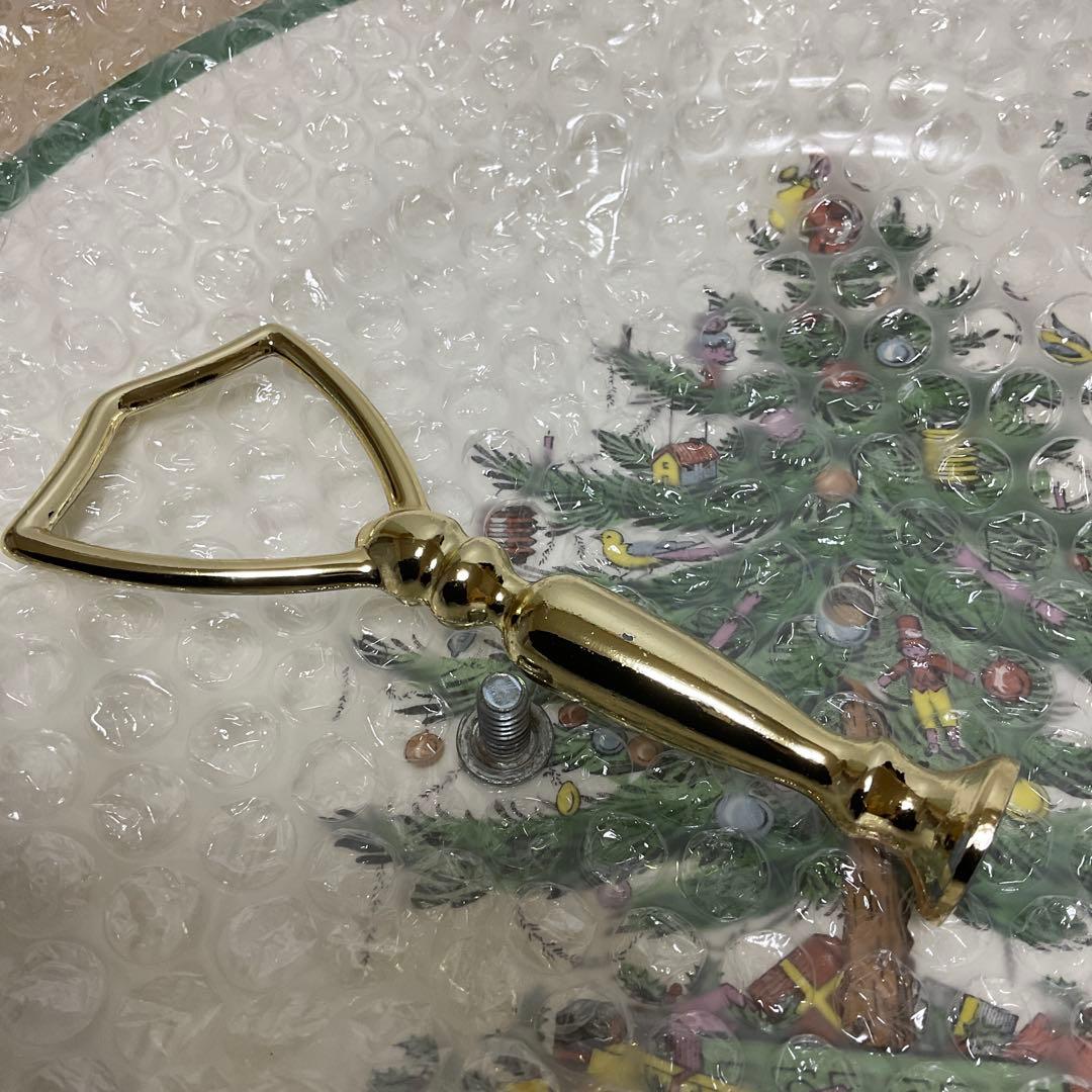 イギリス　スポード　クリスマスツリー　ハンドル付きプレート　トレイ　②