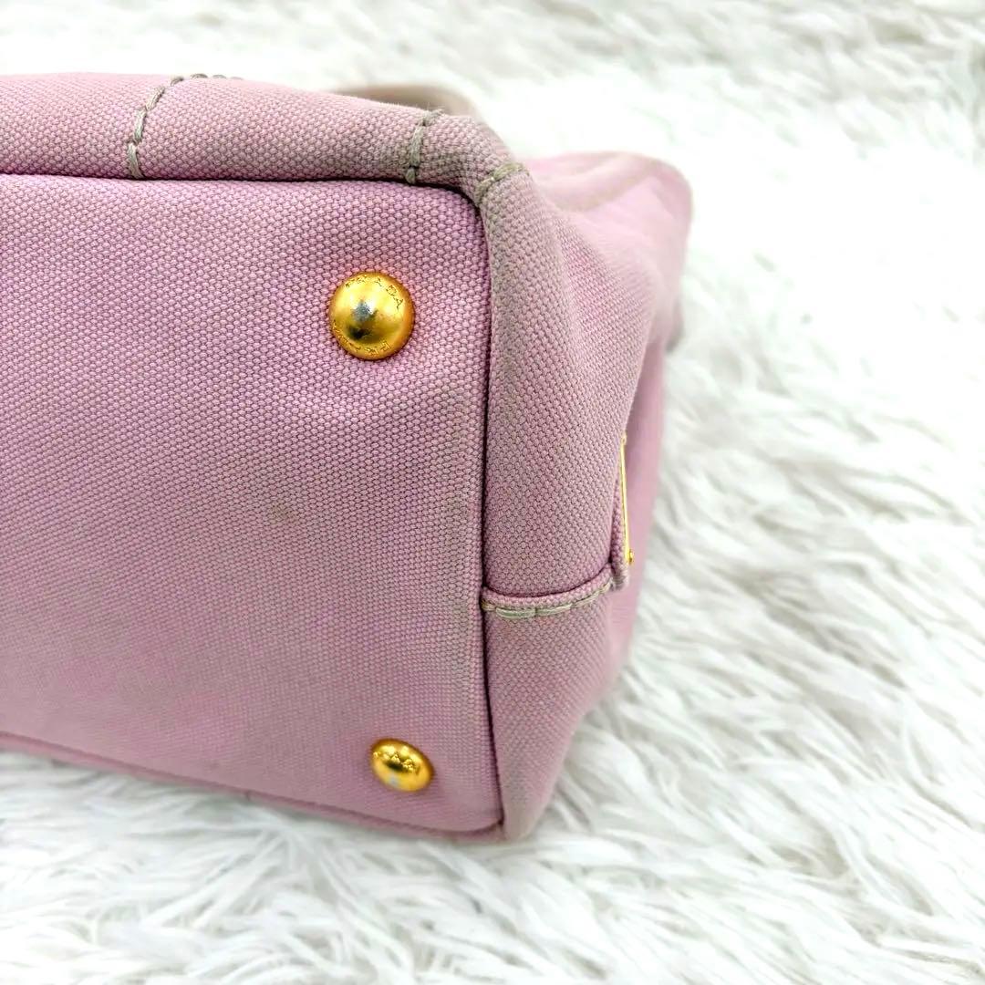 PRADA プラダ カナパ Sサイズ 2way トートバッグ ピンク キャンバス