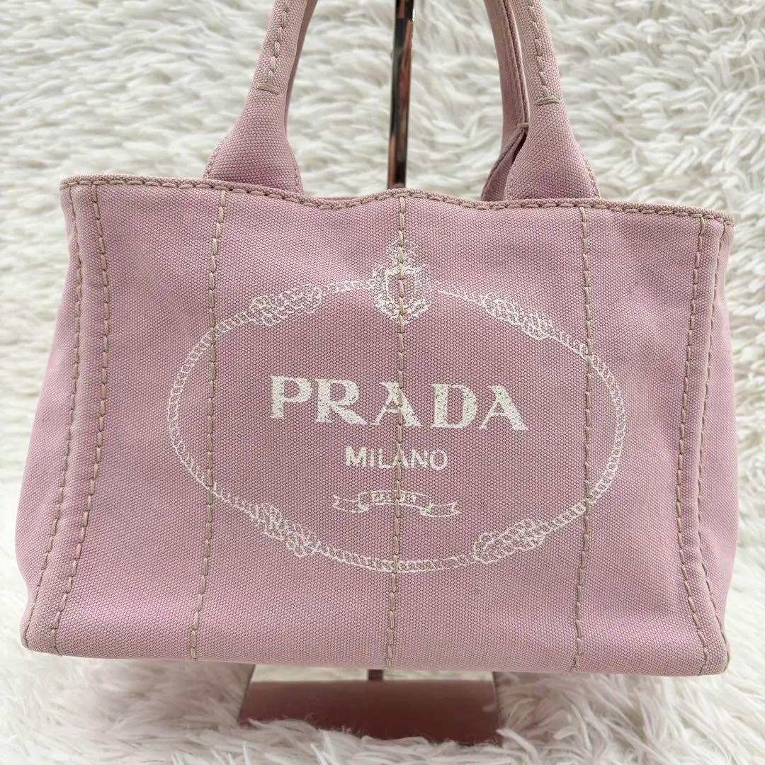 PRADA プラダ カナパ Sサイズ 2way トートバッグ ピンク キャンバス