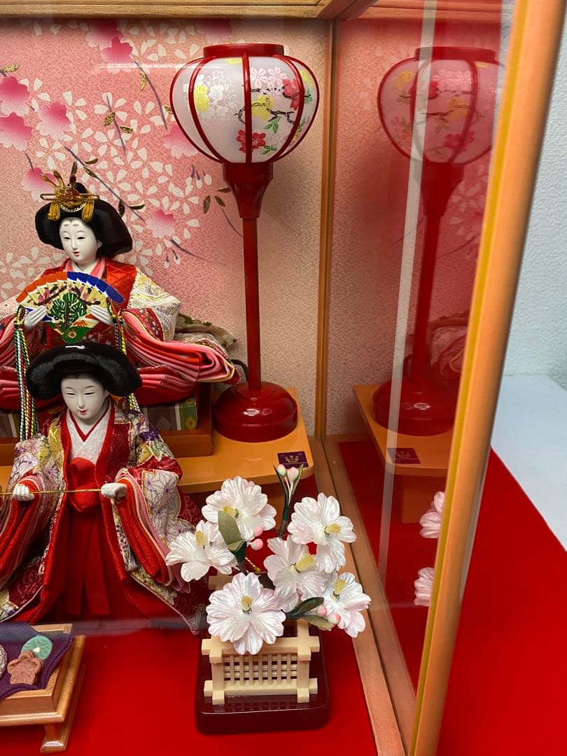 東京久月　雛人形オルゴール付き五人飾り・間口約５７×奥行約３１×高さ約３８㎝