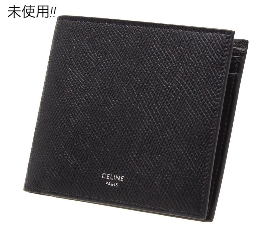R2821 未使用 セリーヌ グレインカーフスキン 二つ折り財布